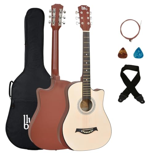BLUEBERRY VIP-382-Natural, Acoustic Guitar, Cutway Innovative design With Bag, Belt, String Set And 2 Picks -(Size: 38 Inch) - Image 1