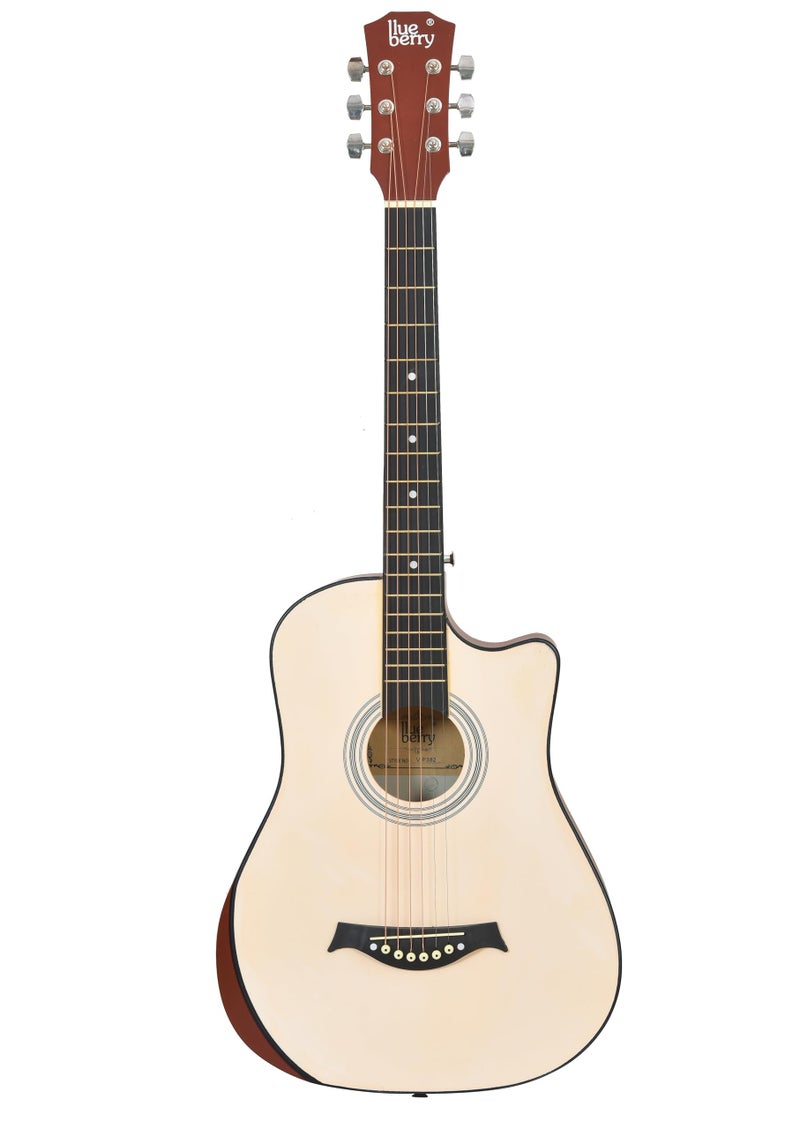 BLUEBERRY VIP-382-Natural, Acoustic Guitar, Cutway Innovative design With Bag, Belt, String Set And 2 Picks -(Size: 38 Inch) - Image 2