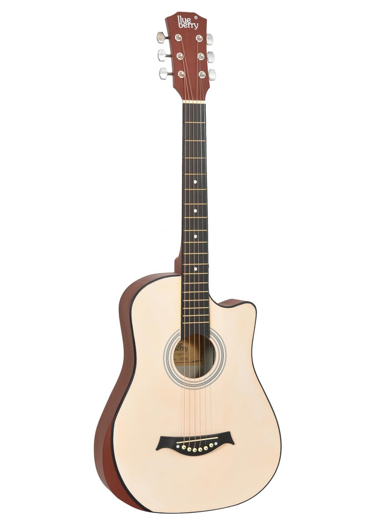 BLUEBERRY VIP-382-Natural, Acoustic Guitar, Cutway Innovative design With Bag, Belt, String Set And 2 Picks -(Size: 38 Inch) - Image 3