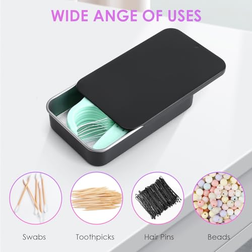 Gerkia 2Pack Travel Floss Picks Case, Refillable Portable Floss Pick Holder and Dispenser, Small Tin Box Containers. - Image 3