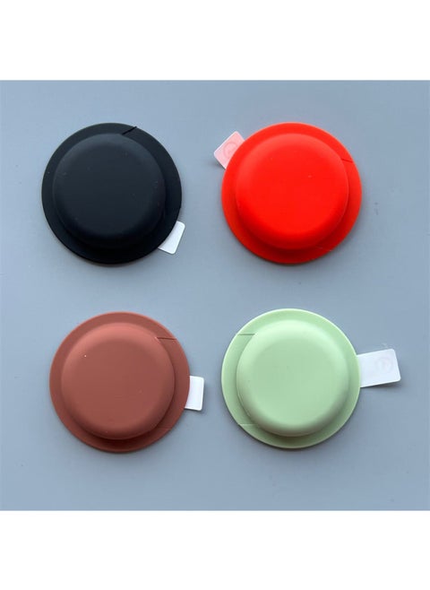 Applicable To For Apple Airtags Protective Case Airtgas Silicone Four-in-one Positioning Tracker Protective Soft Case-Color:Black + Red + Grass Green + Brown-Applicable Model:For Apple Airtags