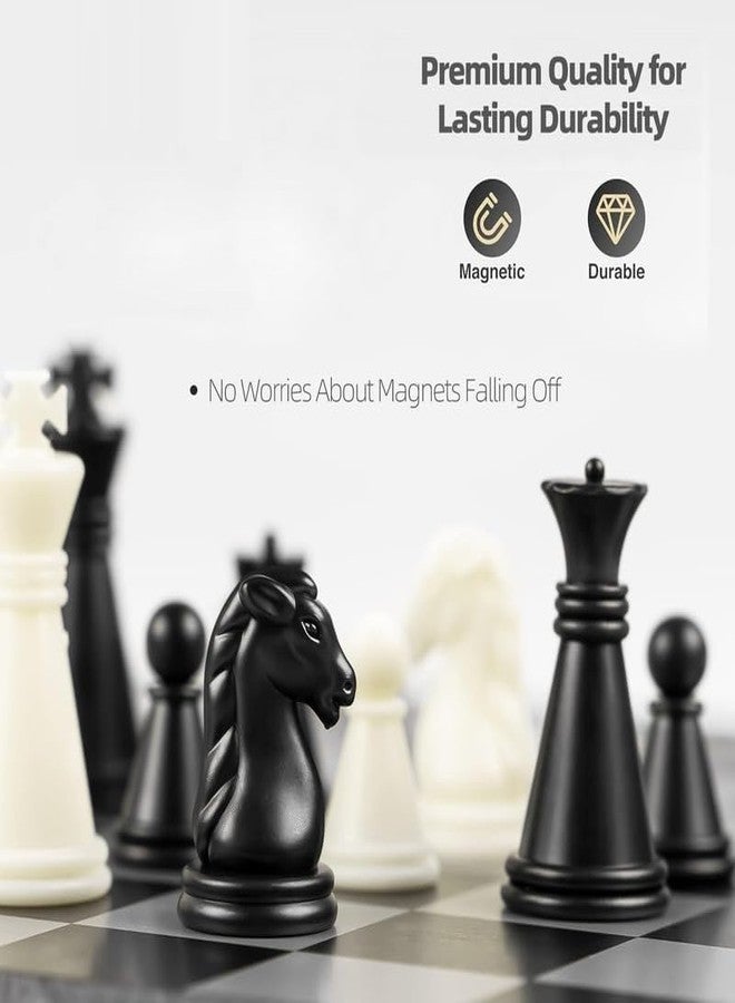 KONIGIN Play Game Magnetic Plastic Chessboard Game Set Durable Lightweight Foldable Chess Set with Magnetic Pieces Chess Board Suitable for Kids Adults (Multicolor) - Image 5