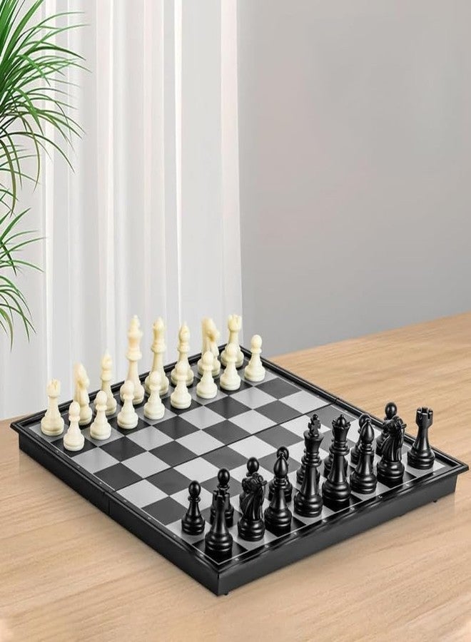KONIGIN Play Game Magnetic Plastic Chessboard Game Set Durable Lightweight Foldable Chess Set with Magnetic Pieces Chess Board Suitable for Kids Adults (Multicolor) - Image 2