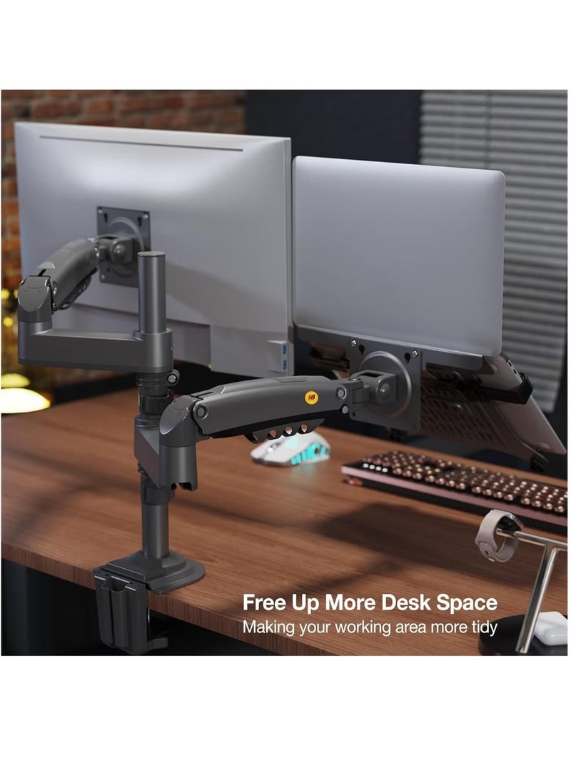 ان بي حامل شاشة NB H180 + حامل لابتوب NB FP مزدوج لشاشات 17"-27" - Image 4