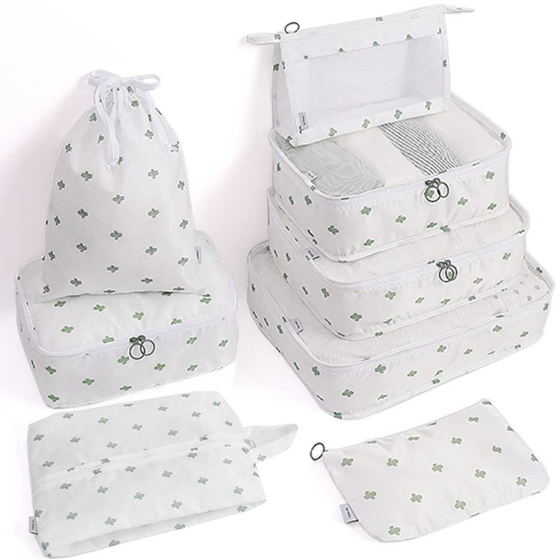 8 Set Packing Cubes for Suitcases, Travel Cubes Packing Luggage Organizers Accessories Bag,Large Lightweight Waterproof Storage Bag,Travel Gear with Toiletries Cosmetic Clothes Shoe Bag - Image 1