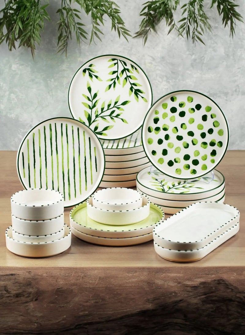 كيتشن لايف طقم فطور من السيراميك من جرين تري، مكون من 22 قطعة لـ12 شخصًا - Image 1