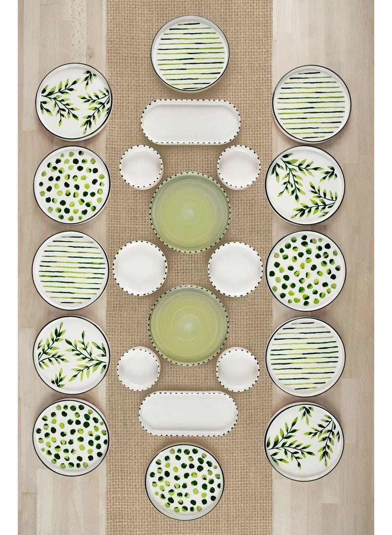 كيتشن لايف طقم فطور من السيراميك من جرين تري، مكون من 22 قطعة لـ12 شخصًا - Image 2