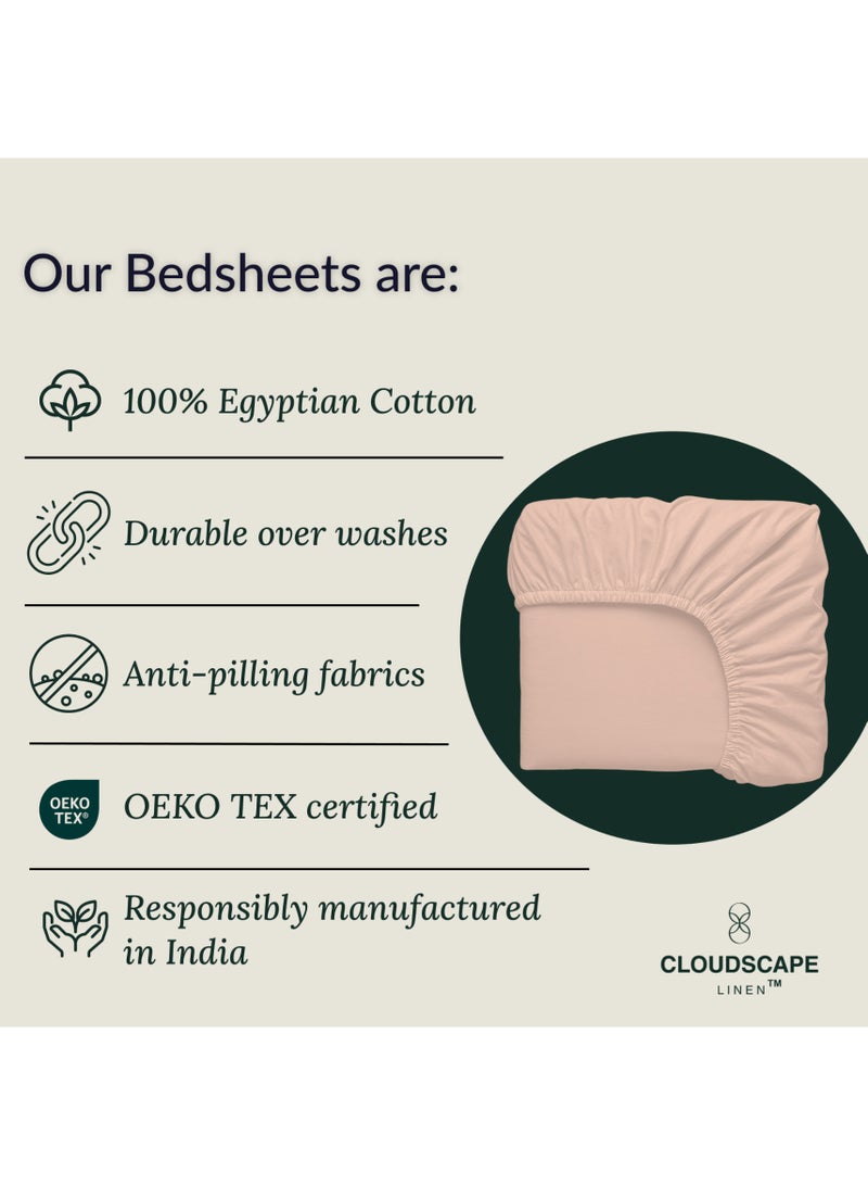 كلاود سكيب لينين Cloud Scape Linen 600 Thread Count Egyptian Cotton Sheet Set( Queen, Sepia Rose) - Image 4