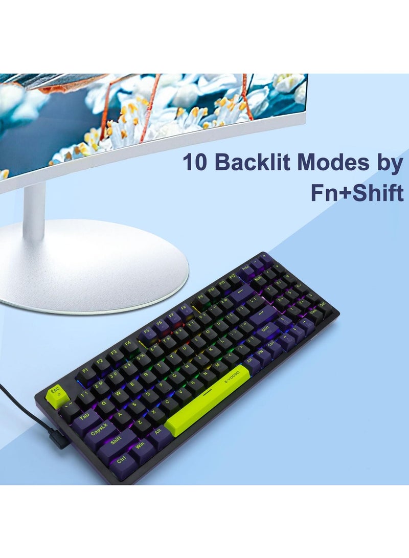 E-YOOSO Z-94 Mechanical Gaming Keyboard,Red Switch RGB Backlit 94 Keys Gaming Keyboard for Office and Games Black Blue  - Image 5