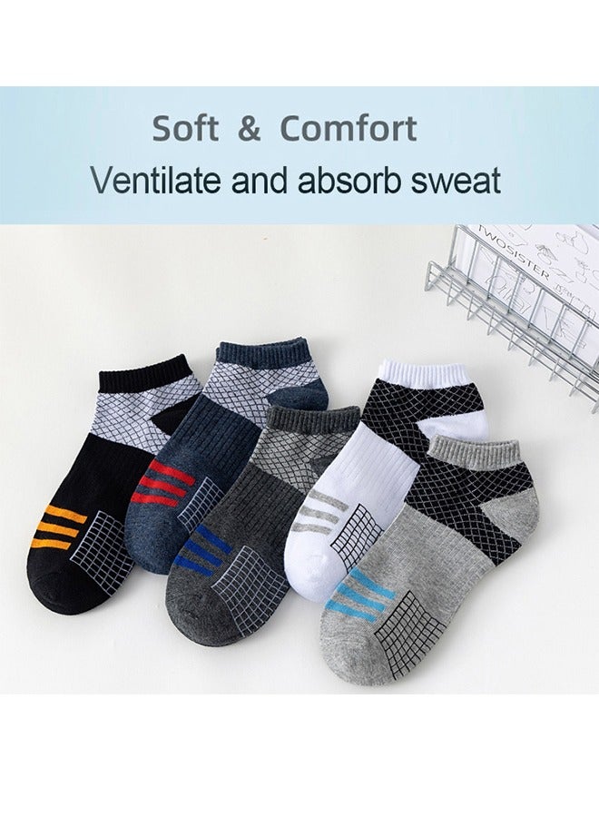 5 Pairs Of Men's Ankle Socks, Sports Low-Cut Socks With Arch Support, Suitable For Running, Hiking And Cycling, Men's Socks, Casual Cotton Socks, Comfortable And Close-Fitting Invisible Socks  - Image 3