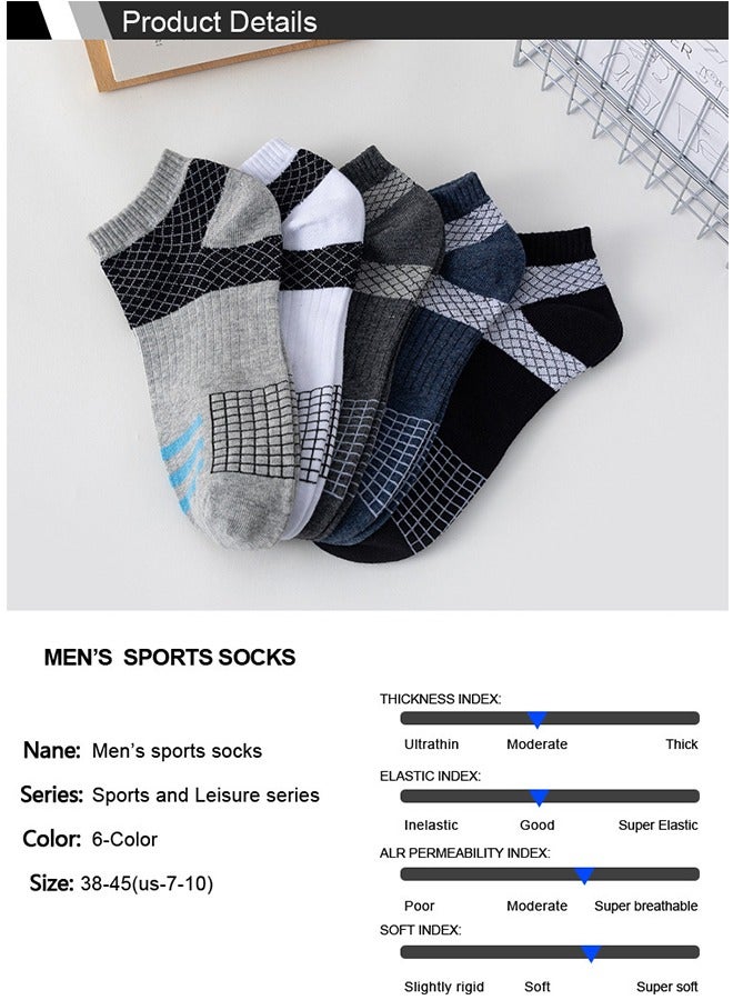 5 Pairs Of Men's Ankle Socks, Sports Low-Cut Socks With Arch Support, Suitable For Running, Hiking And Cycling, Men's Socks, Casual Cotton Socks, Comfortable And Close-Fitting Invisible Socks  - Image 4