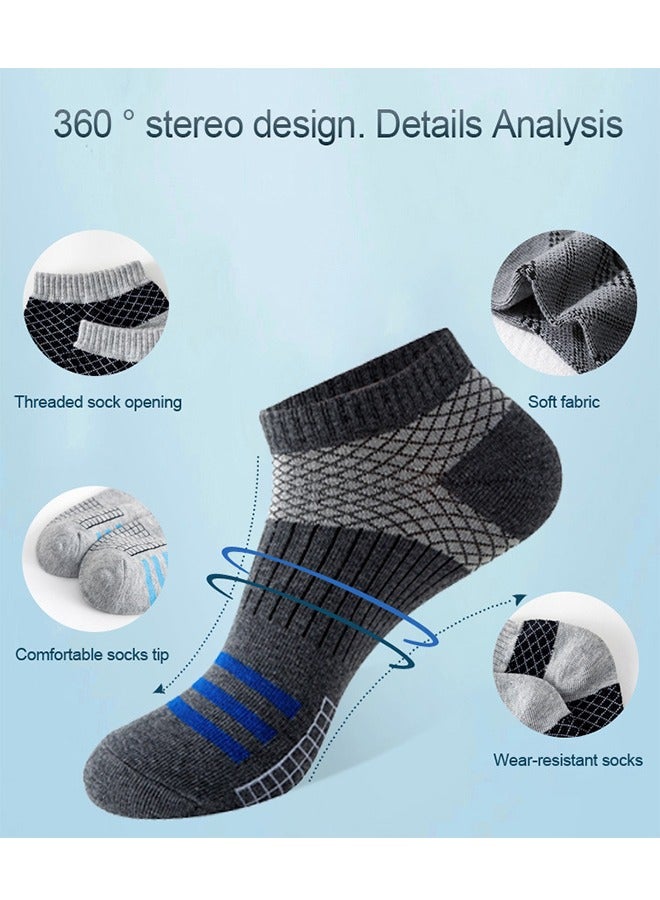 5 Pairs Of Men's Ankle Socks, Sports Low-Cut Socks With Arch Support, Suitable For Running, Hiking And Cycling, Men's Socks, Casual Cotton Socks, Comfortable And Close-Fitting Invisible Socks  - Image 2