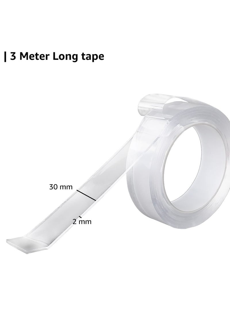 Hexwell Hexwell 3 Meter Multipurpose Double Sided Tape Adhesive Silicone Tape Heavy Duty Heat Resistant MultiFunctional Removable Washable Reusable AntiSlip Gel Nano Grip Tape 3 meter 2  - Image 3