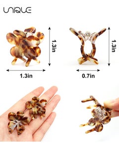 Unique Mini Hair Clips, 6 Pack Flower Hair Claw Clips, No-Slip Hair Clamp, Jaw Clamps, Hair Grip Catch Barrette for Thin Hair Styling Accessories Classic Hair Clamp for Women Girls  - Image 2