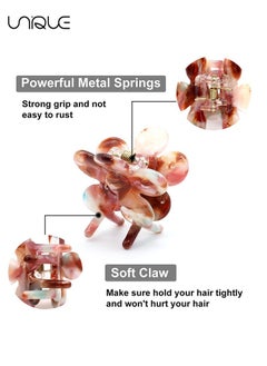 Unique Mini Hair Clips, 6 Pack Flower Hair Claw Clips, No-Slip Hair Clamp, Jaw Clamps, Hair Grip Catch Barrette for Thin Hair Styling Accessories Classic Hair Clamp for Women Girls  - Image 3