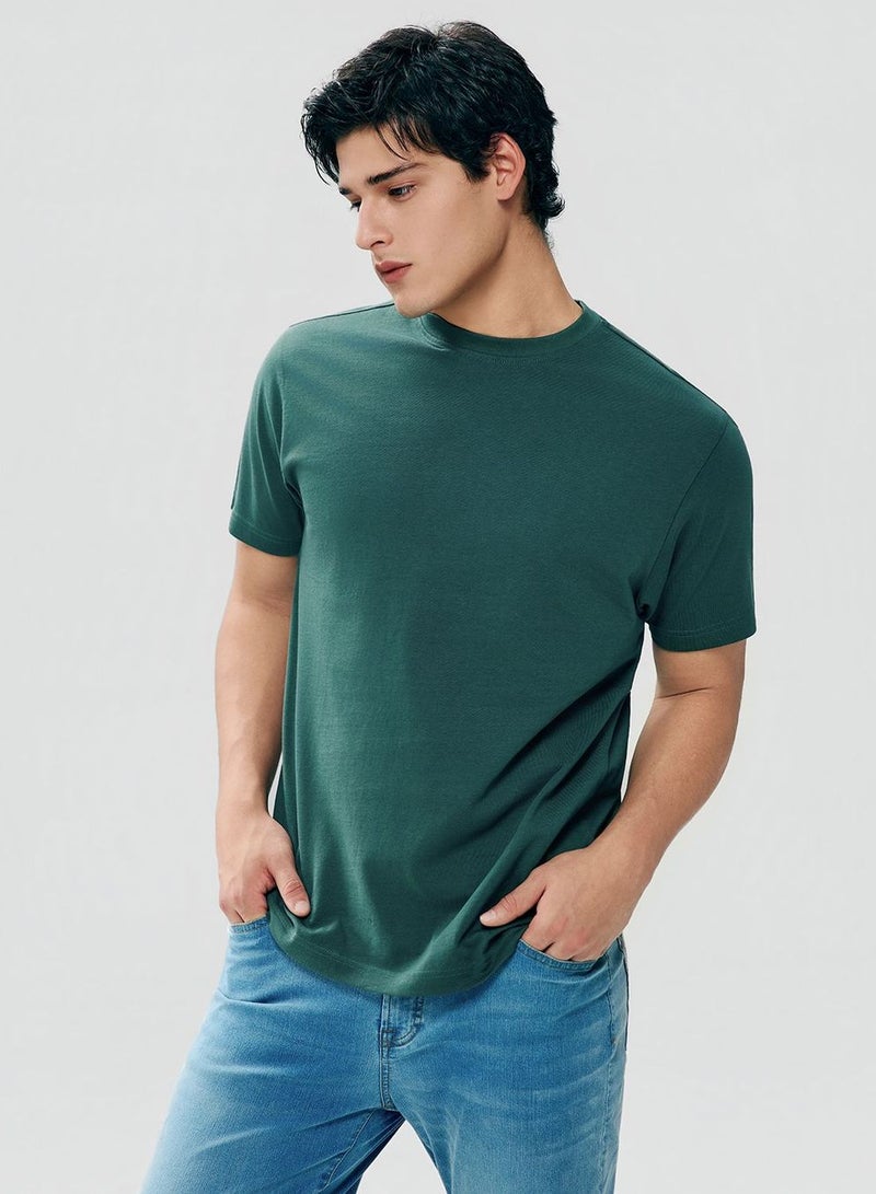 GIORDANO تي شيرت قطن بقلنسوة ضيقة للرجال - Image 4