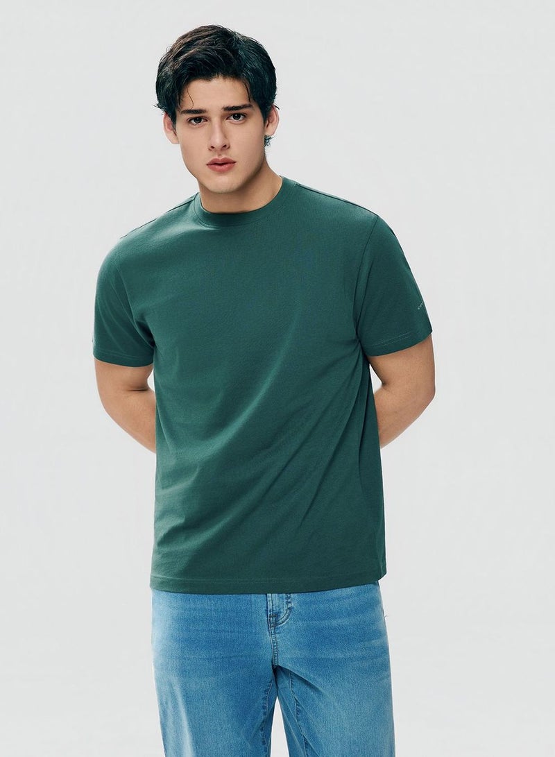 GIORDANO تي شيرت قطن بقلنسوة ضيقة للرجال - Image 3