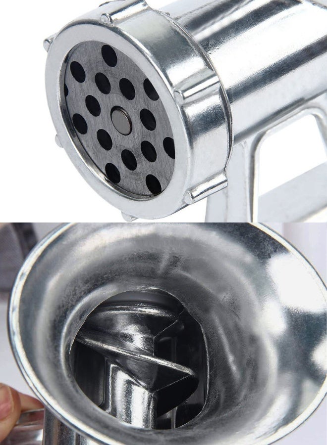 تريدجيت مفرمة لحم يدوية متعددة الوظائف للمطبخ مع قاعدة شفط قوية	صانع سجق منزلي، ومفرم خضروات (فضي) - Image 2