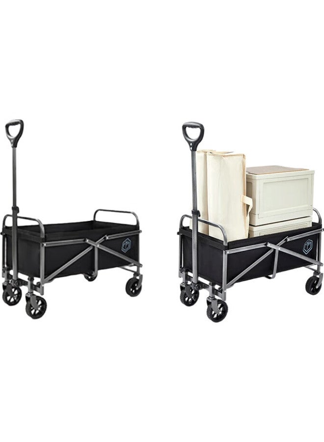 JD.com Jingzao Outdoor Camping Cart Mini, Two-Way Folding Campsite Trolley, Picnic And Street Vending Travel Equipment, Graphite Black - Image 2