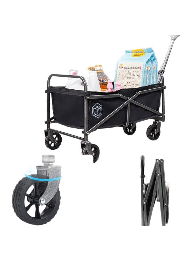 JD.com Jingzao Outdoor Camping Cart Mini, Two-Way Folding Campsite Trolley, Picnic And Street Vending Travel Equipment, Graphite Black - Image 1