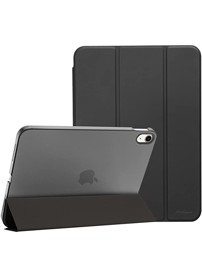 Procases ProCase for iPad 10th Generation Case 2022 iPad 10.9 Case, Slim Hard Shell Thin Transparent Back Tri-fold Protective Cases Shockproof Cover for 10.9 Inch 2022 iPad 10th Gen A2696 A2757 A2777 –Black - Image 1