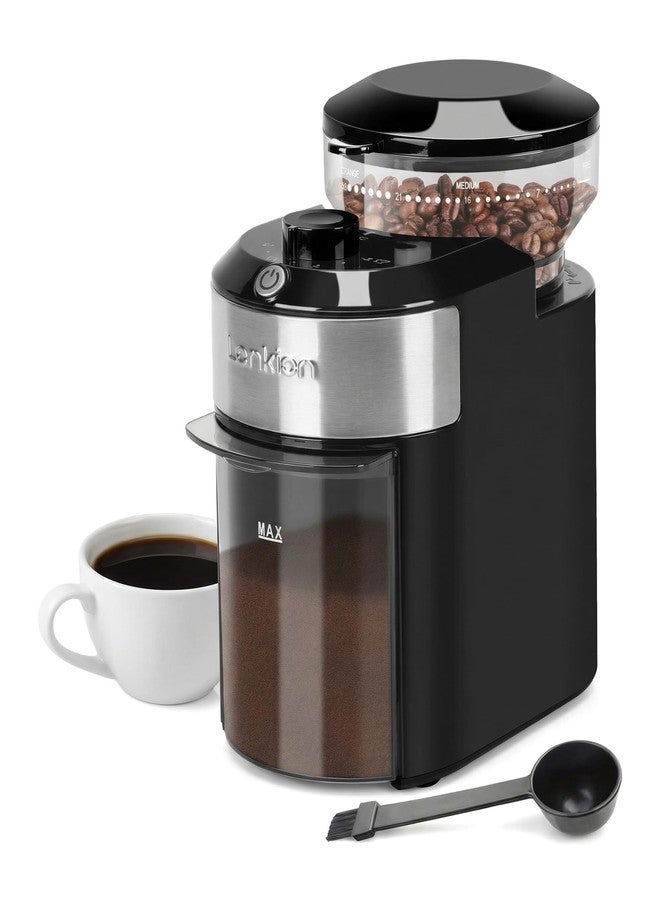 Lonkion Coffee Grinder - Lonkion Electric Burr Coffee Grinder with 28 Grind Settings - Anti-Static Coffee Bean Grinder for Espresso, Drip, French Press - 2-12 Cup Adjustable - Stainless Steel - Gloss Black - Image 1
