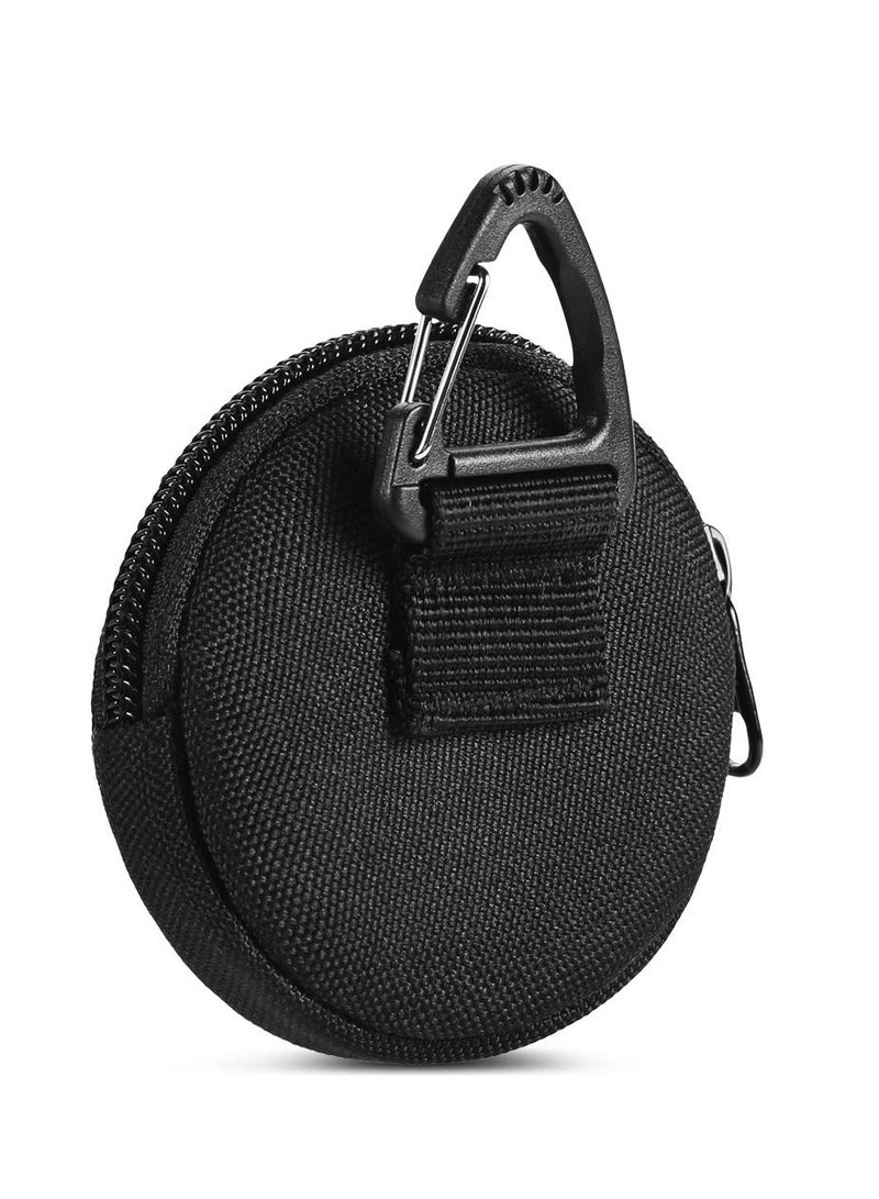 SOLARAE Outdoor Circle Carrying Key Holder Case Small Zipper Coin Purse Keychain Wallet, Professional EDC Pouch Accessories Case for Military Gear Bags, Little Change Wallet, Wireless Headset Pack, 3PCS - Image 3