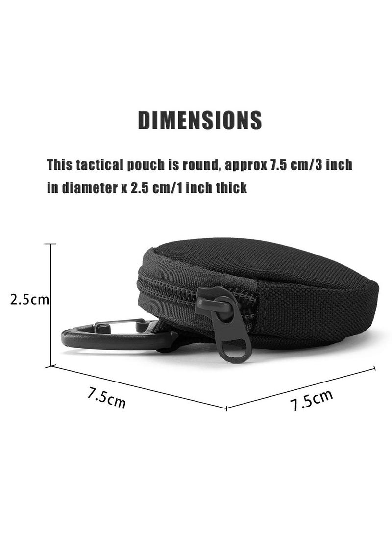 SOLARAE Outdoor Circle Carrying Key Holder Case Small Zipper Coin Purse Keychain Wallet, Professional EDC Pouch Accessories Case for Military Gear Bags, Little Change Wallet, Wireless Headset Pack, 3PCS - Image 5