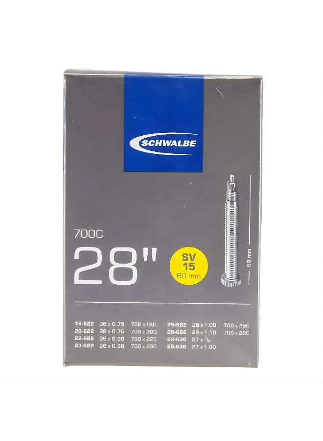 SCHWALBE 28 Inch Bicycle Inner Tube 700C Presta Valve 60mm Road Bike Tube 18-28C Black - Image 2