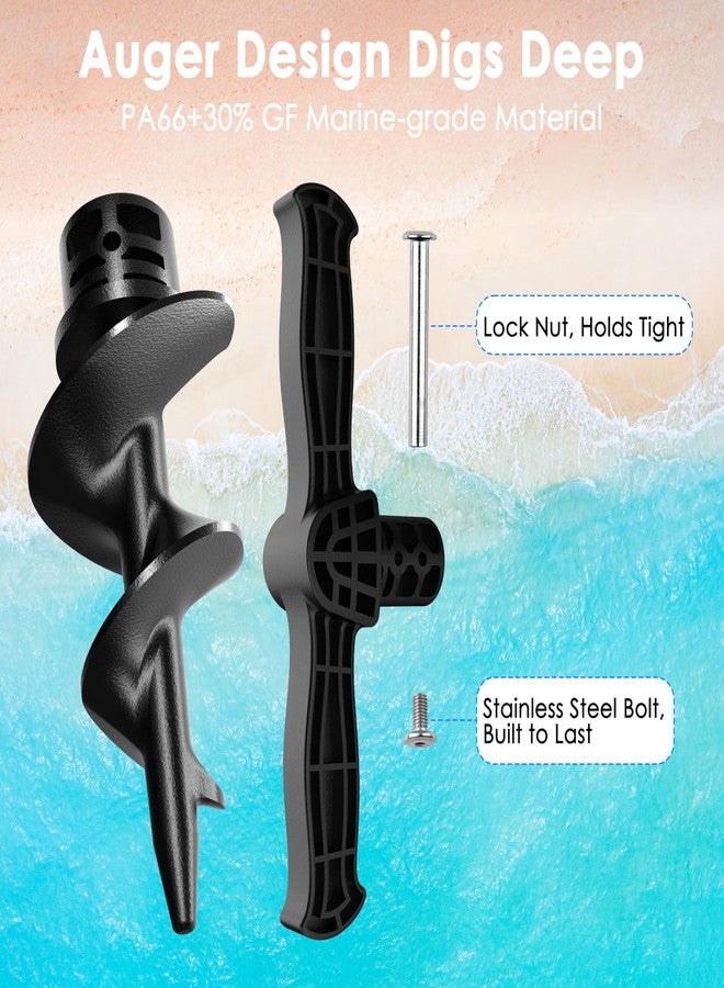 sailpref 4 Pack Dock Auger Kit, Sailpref Boat Sand Auger with 2 Handles and 2 Augers for PVC Tubing Sandbar, Fits 1.5'' Schedule 40 PVC (ID 1.57''), Securing Boat, Preventing Drifting and Scraping, Black - Image 5