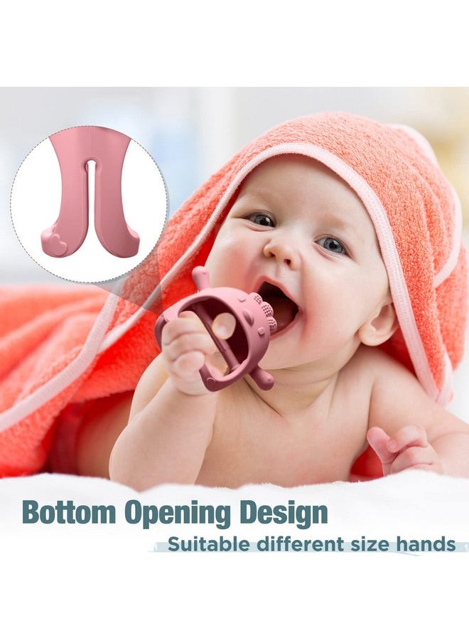 Woanger - Woanger 4 Pcs Baby Teething Toys Bear Hand Teethers for Babies Silicone Chick Teething Toys for Babies Over 6 Months Anti Dropping Wrist Mitten for Sucking Needs (Blue, Dark Green, Yellow, Maroon) - Image 1