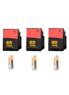 SYOSI "3 Set Soccer Coach Whistle with Referee Card Set, Red Yellow Cards with Notebook and Pencil,Coach Stainless Steel Whistles with Lanyard for Game Sports, Soccer Football Penalty Card  "  - Image 1