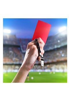 SYOSI "3 Set Soccer Coach Whistle with Referee Card Set, Red Yellow Cards with Notebook and Pencil,Coach Stainless Steel Whistles with Lanyard for Game Sports, Soccer Football Penalty Card  "  - Image 4