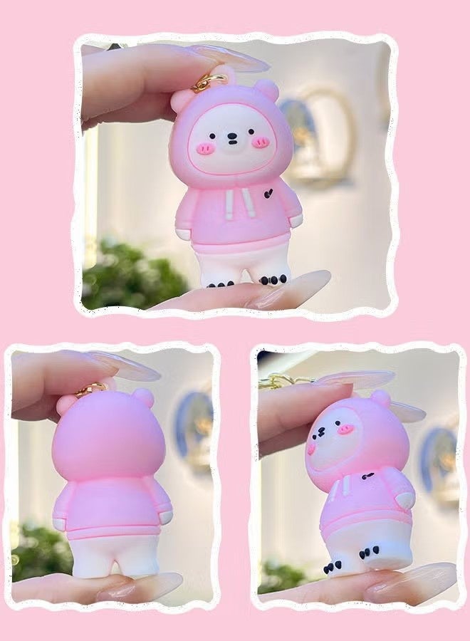 YJ Lovely Cartoon Bear Keychain with Lanyard, Keychain Pendant Car Accessories for Women and Men - Image 2