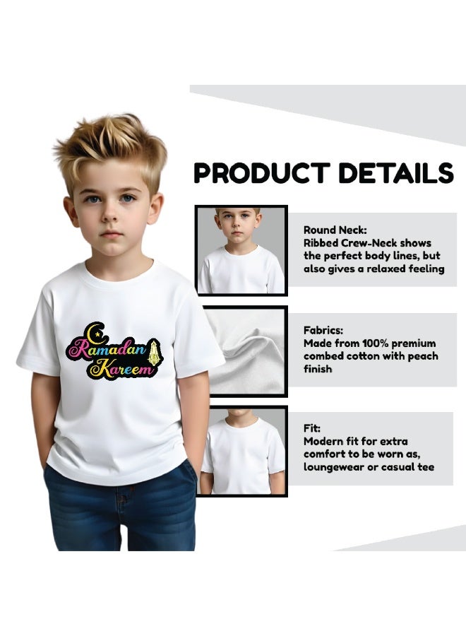 PRINTSHOP4ME Ramadan Printed Design Round Neck Cotton Boy Kids Tshirt - Image 4