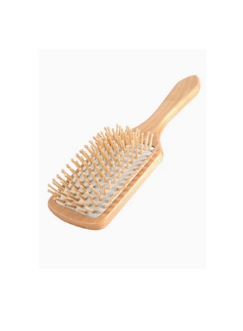 مشط خشبي مضاد للكهرباء الساكنة، بيج - Image 1