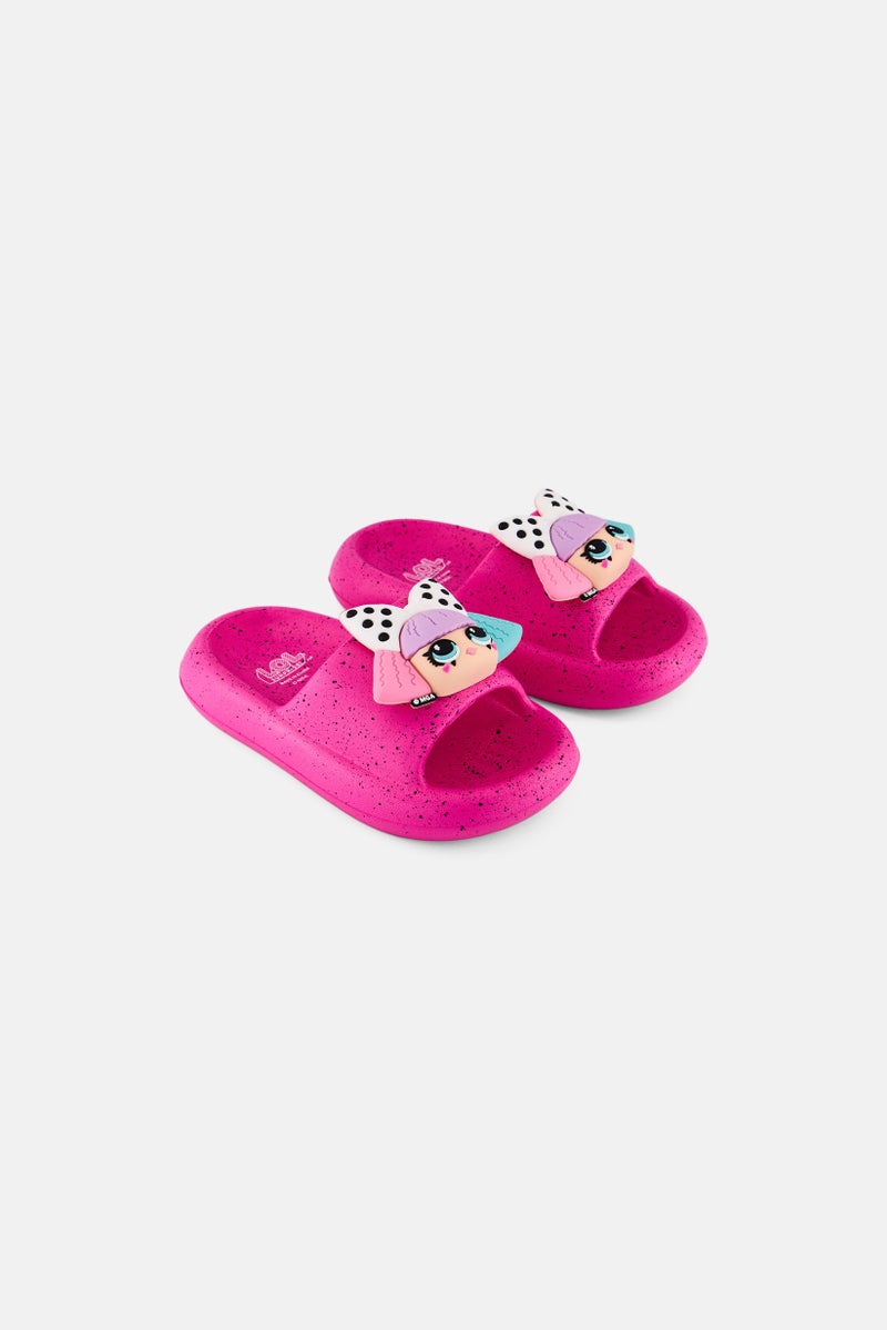 L.O.L. Surprise! Kids Girl Slip On Slides, Pink  - Image 1