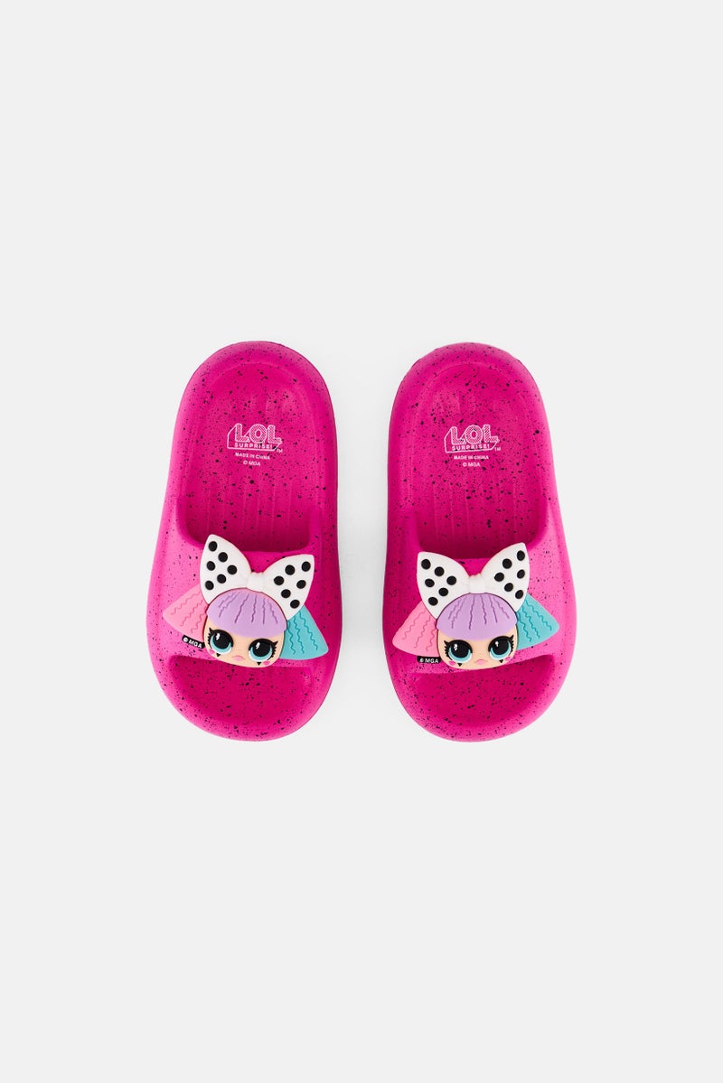 L.O.L. Surprise! Kids Girl Slip On Slides, Pink  - Image 3