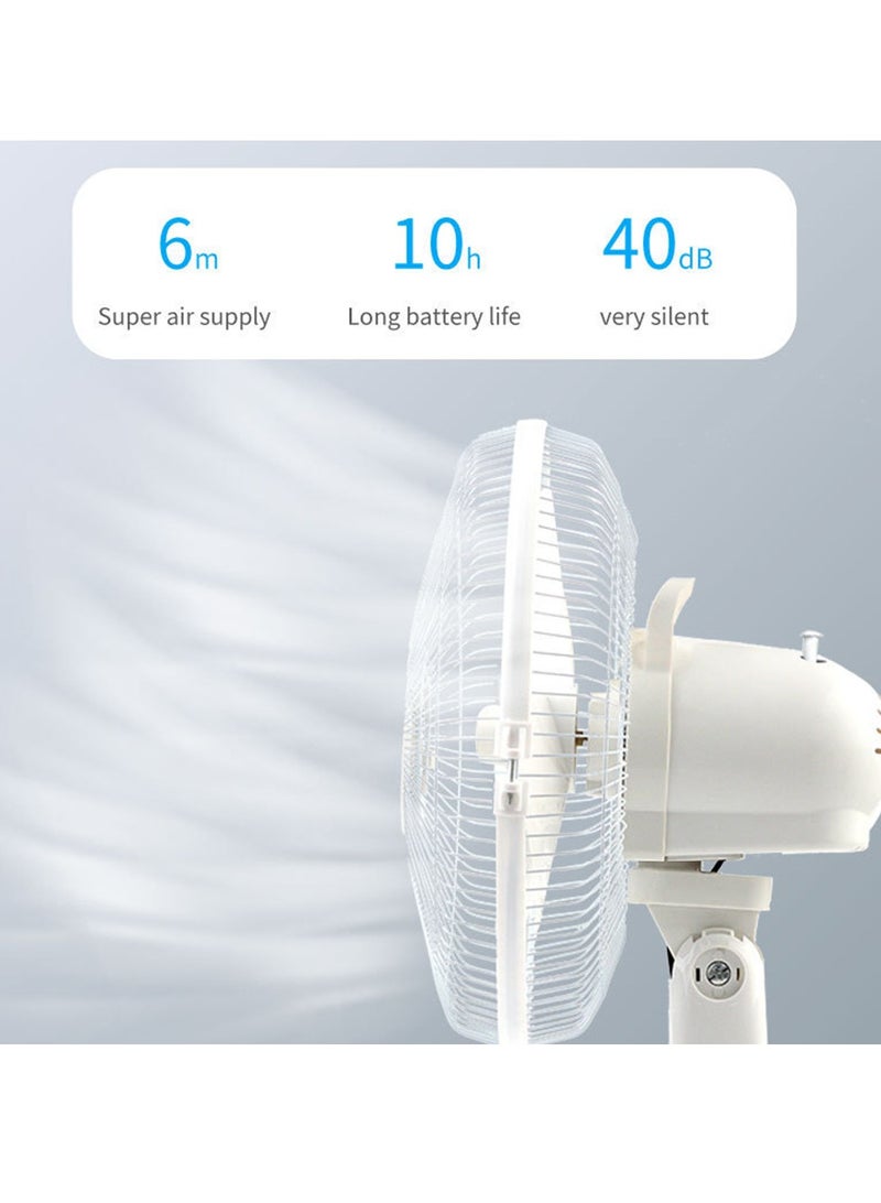 ET-LIFE 12 Inch Table Fan, Multifunctional High Speed Electric Solar Table Fan With Usb And Led Light White - Image 5