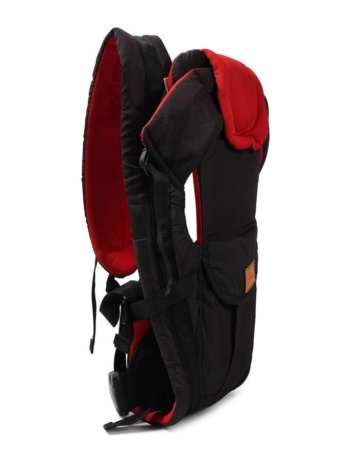 Cudli 4 in 1 Baby Black & Red Carrier for Newborn to Toddler | Adjustable Ergonomic Baby Sling with Waist Belt and Padded Shoulder Straps | Breathable Soft Fabric Baby Carry Bag for Infants 4–36 Months - Image 4