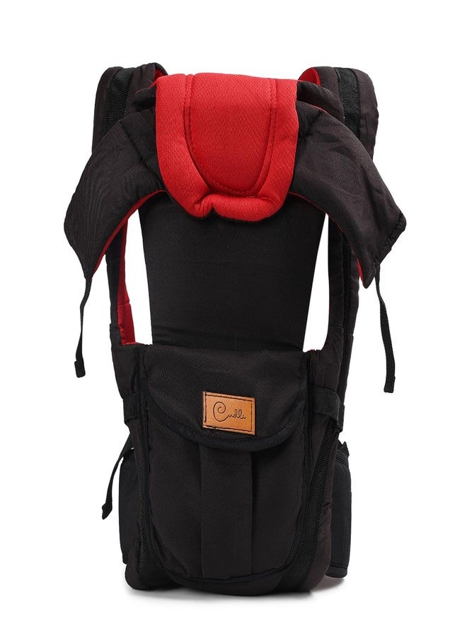 Cudli 4 in 1 Baby Black & Red Carrier for Newborn to Toddler | Adjustable Ergonomic Baby Sling with Waist Belt and Padded Shoulder Straps | Breathable Soft Fabric Baby Carry Bag for Infants 4–36 Months - Image 2
