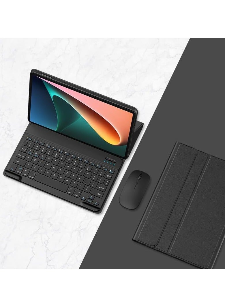 general Arabic and English Keyboard Case Compatible with Huawei MatePad 11.5S (2024) 11.5-inch with Mouse, Detachable Wireless Bluetooth Keyboard, Smart Soft Leather Case Tablet Case