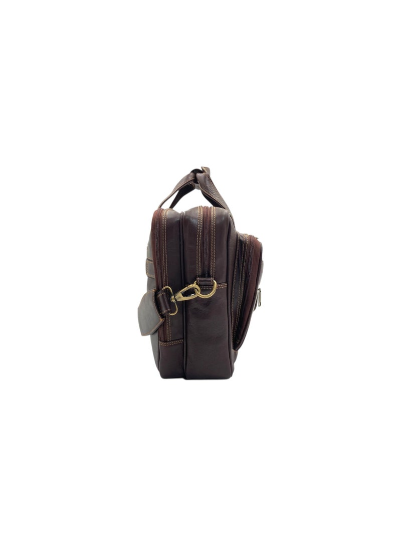 LAVERI LEATHER LAVERI Laptop Bag for Men - Leather Messenger Bag for Office - Fits up to 15 Inch Laptop - Shoulder Bag with Multiple Compartments - Executive Leather Bag for Work/Travel/Casual - 2881 - Image 2