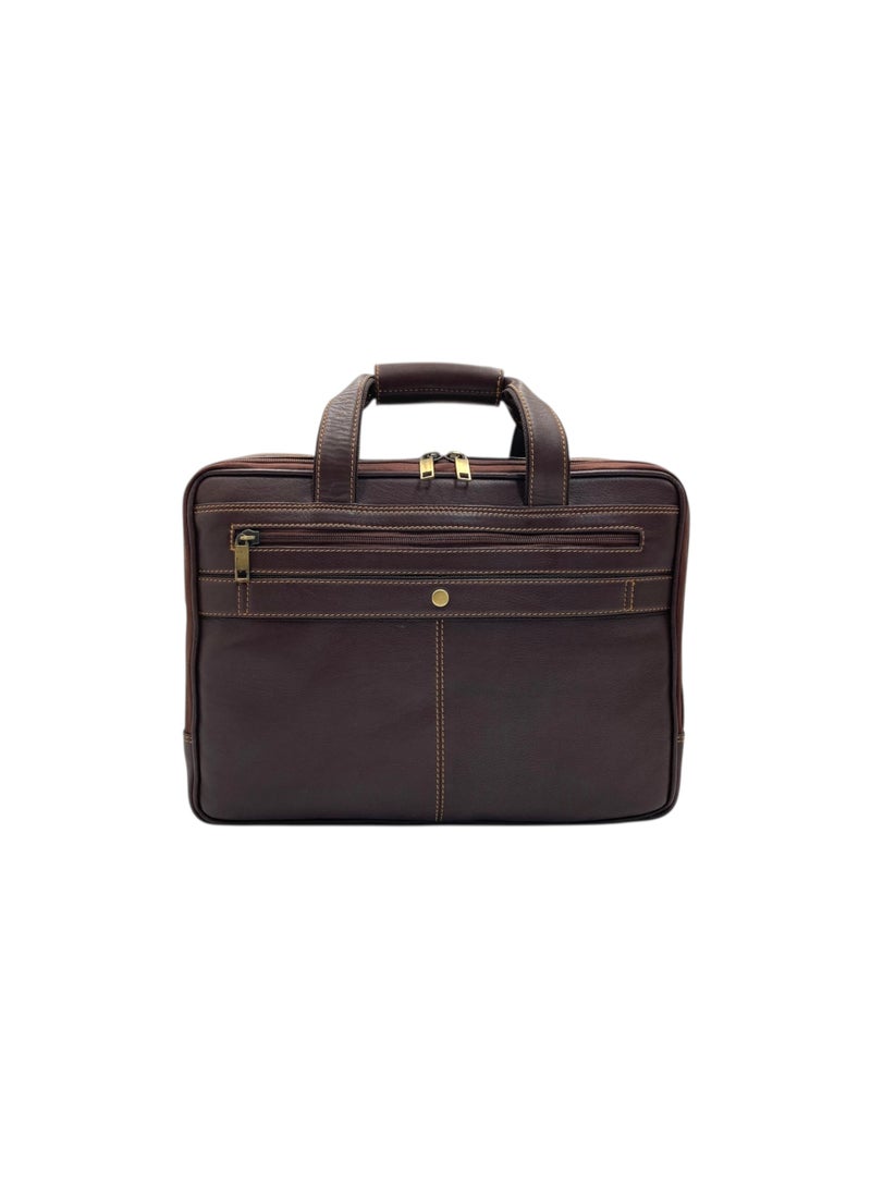 LAVERI LEATHER LAVERI Laptop Bag for Men - Leather Messenger Bag for Office - Fits up to 15 Inch Laptop - Shoulder Bag with Multiple Compartments - Executive Leather Bag for Work/Travel/Casual - 2881 - Image 4