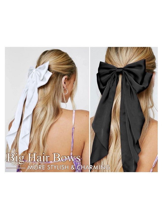 Tobeffect Hair Bows For Women Girls 8 Pcs Hair Ribbon Bow Hair Clips With Long Tails Vintage Hair Accessories For Women - Image 1