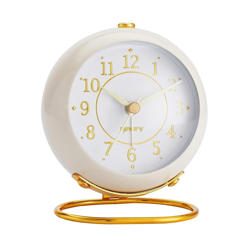 YESVIYA Desk Alarm Clocks with Light Retro Analog Small Clock Loud Table Clock Kitchen Kids Room Decor Battery Operated Table intage Analog Alarm Clock Multi Color