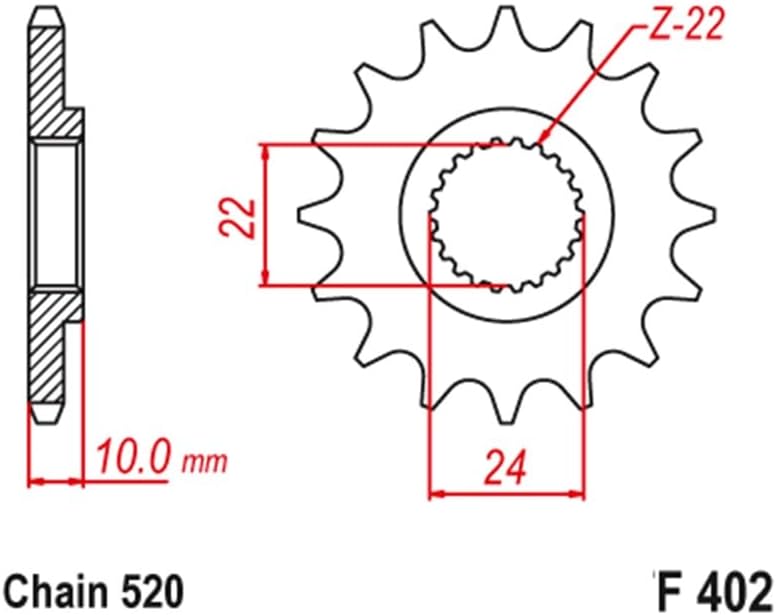 Wivplex 16T 520 Motorcycle Front Sprocket Pinion - Image 2