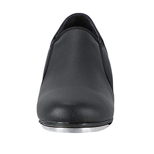 Linodes Unisex PU Leather Slip On Tap Shoe Dance Shoes for Women and Men's Dance Shoes-Black-4M - Image 3