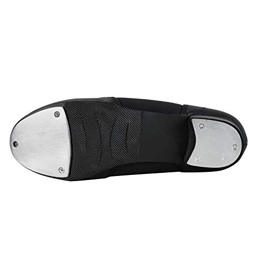 Linodes Unisex PU Leather Slip On Tap Shoe Dance Shoes for Women and Men's Dance Shoes-Black-4M - Image 4
