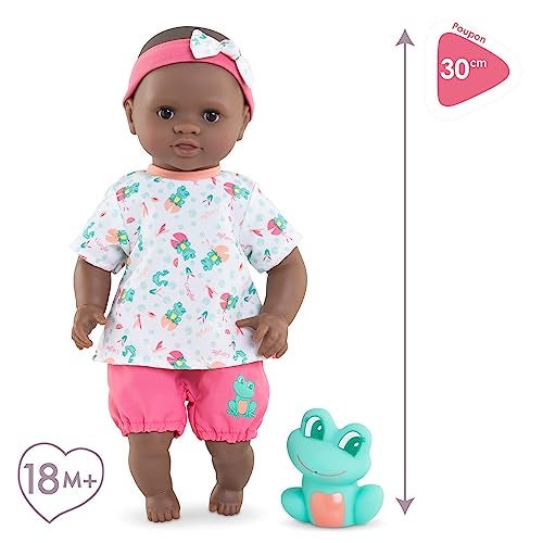 Corolle Ma Premiere Poupee Bath Baby Coralie, Soft Body Bath Doll with Bath Toy, Sleeping Eyes, Vanilla Scent, Removable Dresses, 30 cm, from 18 Months - Image 3